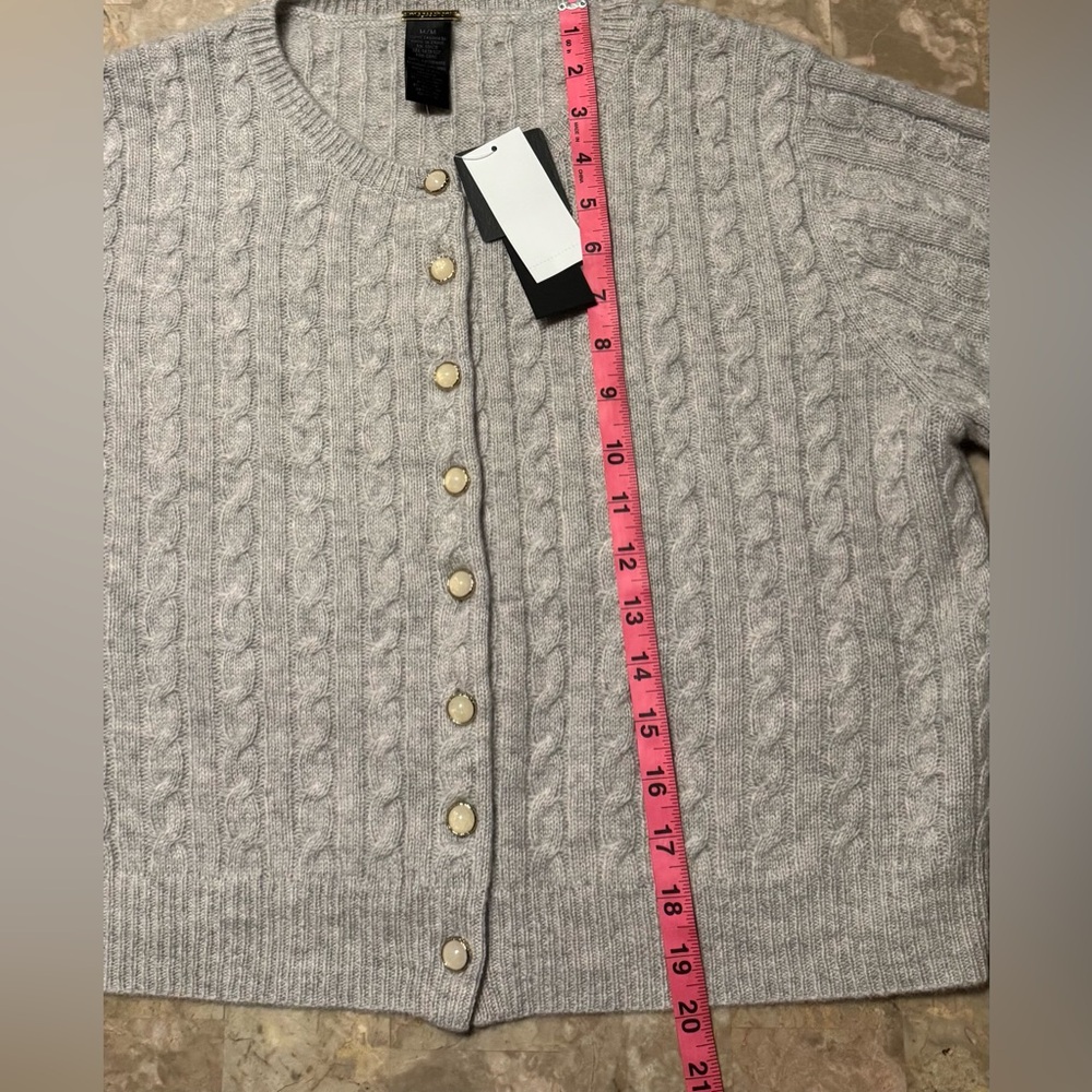 Magaschoni Beige Cable Knit Women’s Cardigan Sweater, Medium 
100% Cashmere NWT - Picture 9 of 11
